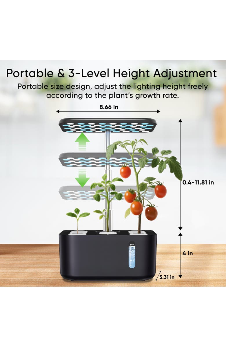 Sonicgrace Indoor Hydroponic Growing System, Alternate, color, Black