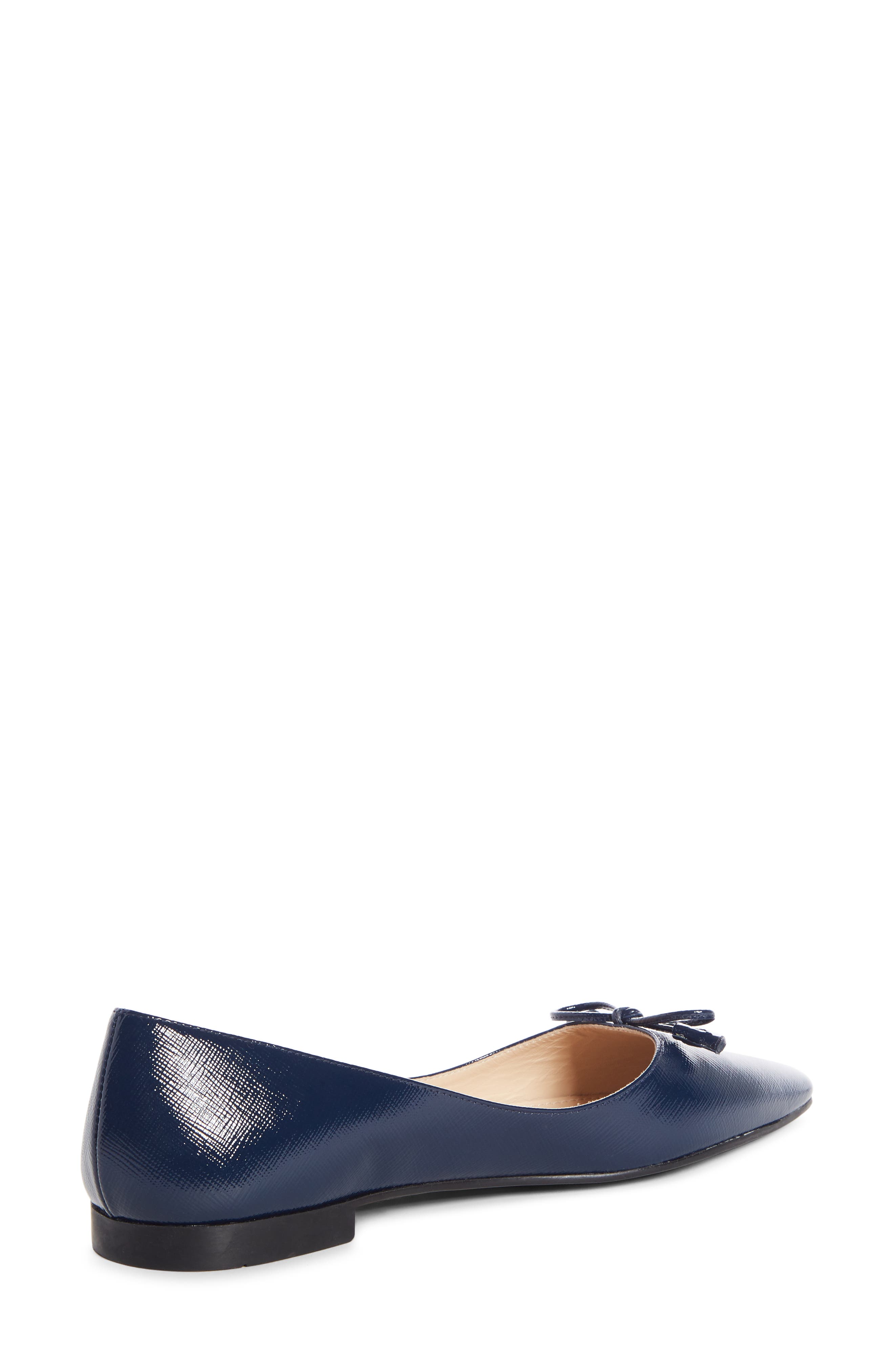 Prada Bow Logo Pointed Toe Flat, Alternate, color, 