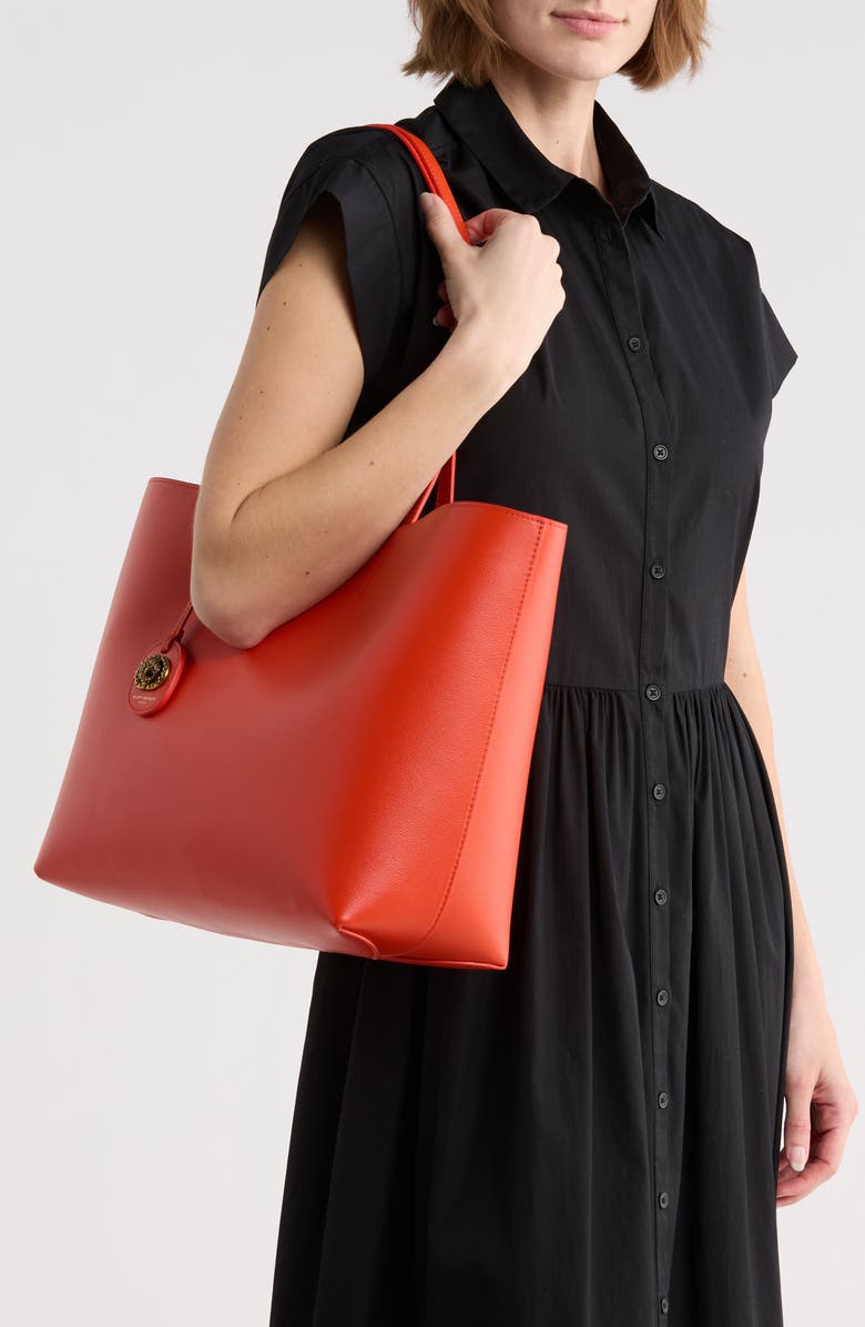 Kurt Geiger London Chelsea Leather Shopper Tote, Alternate, color, Orange