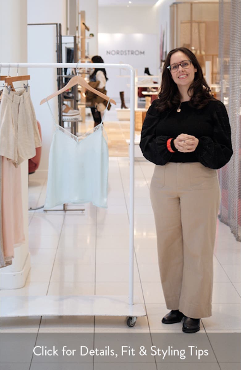 Plume Lace Trim Satin Camisole, sales video thumbnail