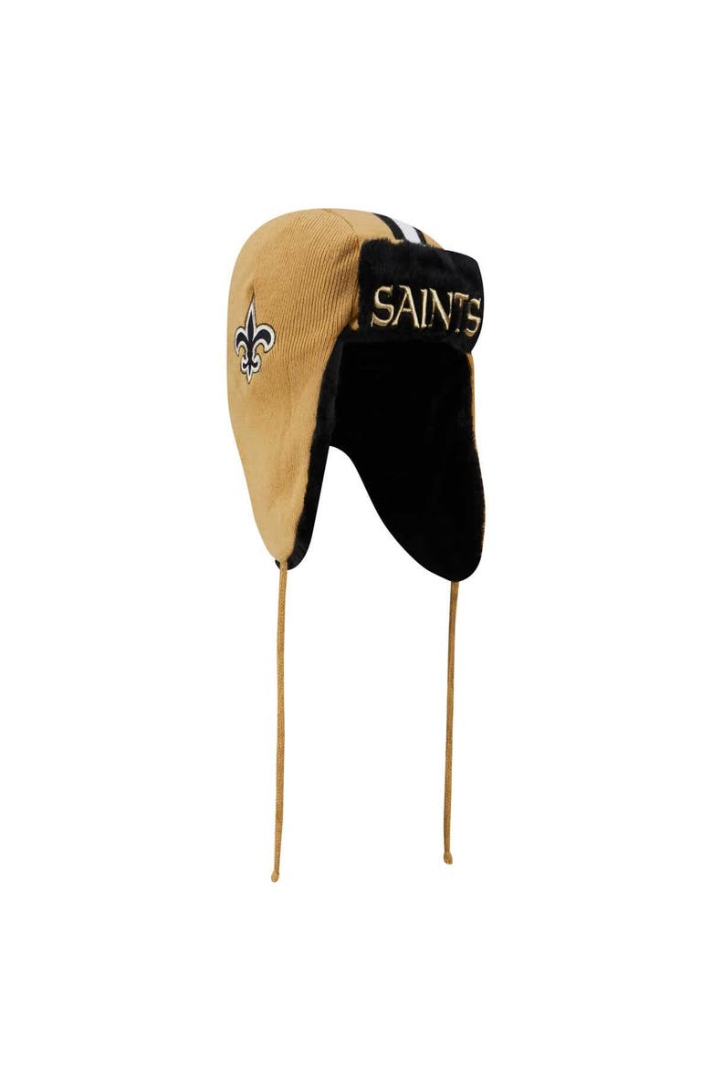 New Era Men's New Era Gold New Orleans Saints Helmet Head Trapper Knit Hat, Alternate, color, Gold