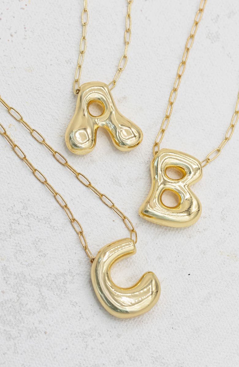 Emerson & Oliver Small Paperclip Necklace with Gold Letter Charm, Alternate, color, Gold - O