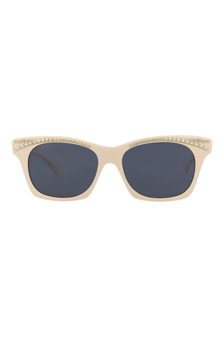 55mm Cat Eye Sunglasses, Main, color, IVORY IVORY BLUE