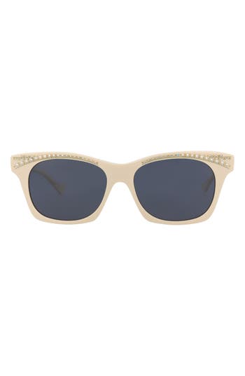 Gucci Crystal-embellished Wayfarer Sunglasses In Ivory Ivory Blue