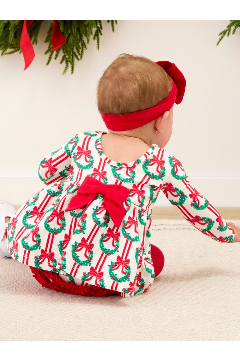 Holiday Knit Long Sleeve Twirl Top and Bloomer Set, Alternate, color, Deck The Halls