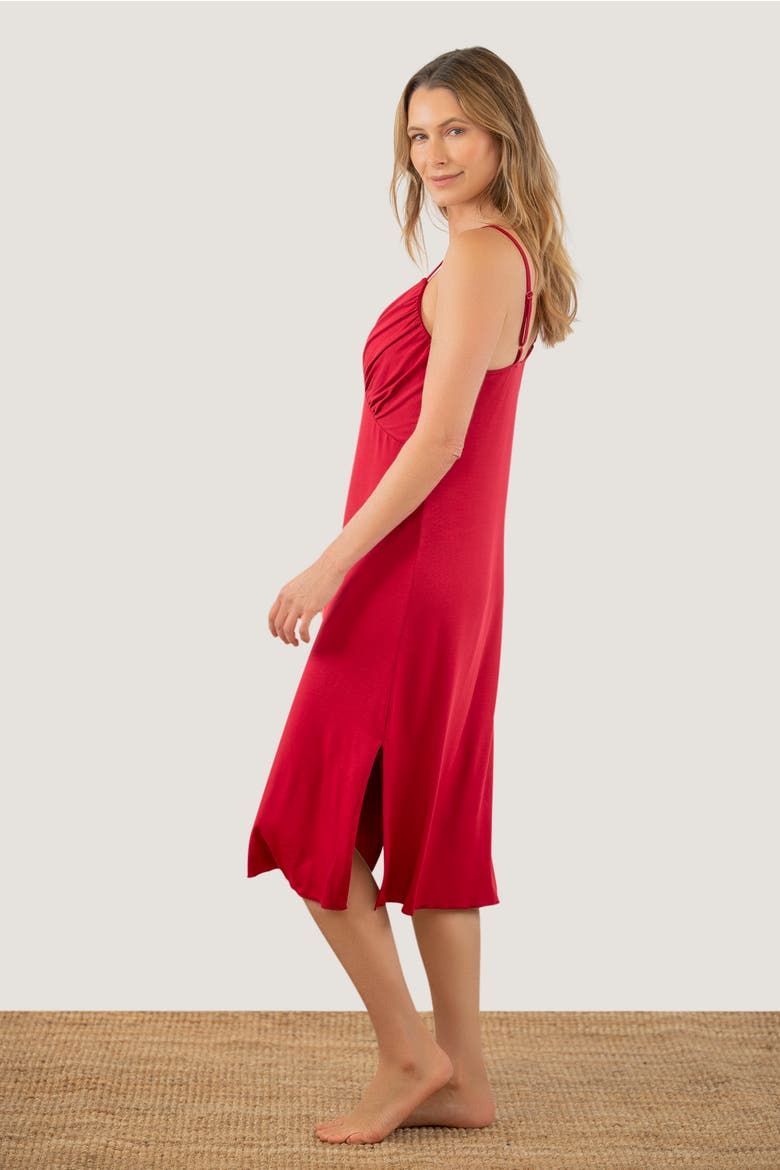 Lover Midi Nightgown, Alternate, color, Crimson