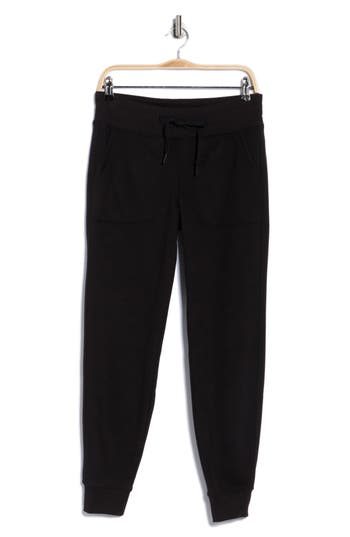 Calvin Klein Rib Trim Fleece Joggers In Black