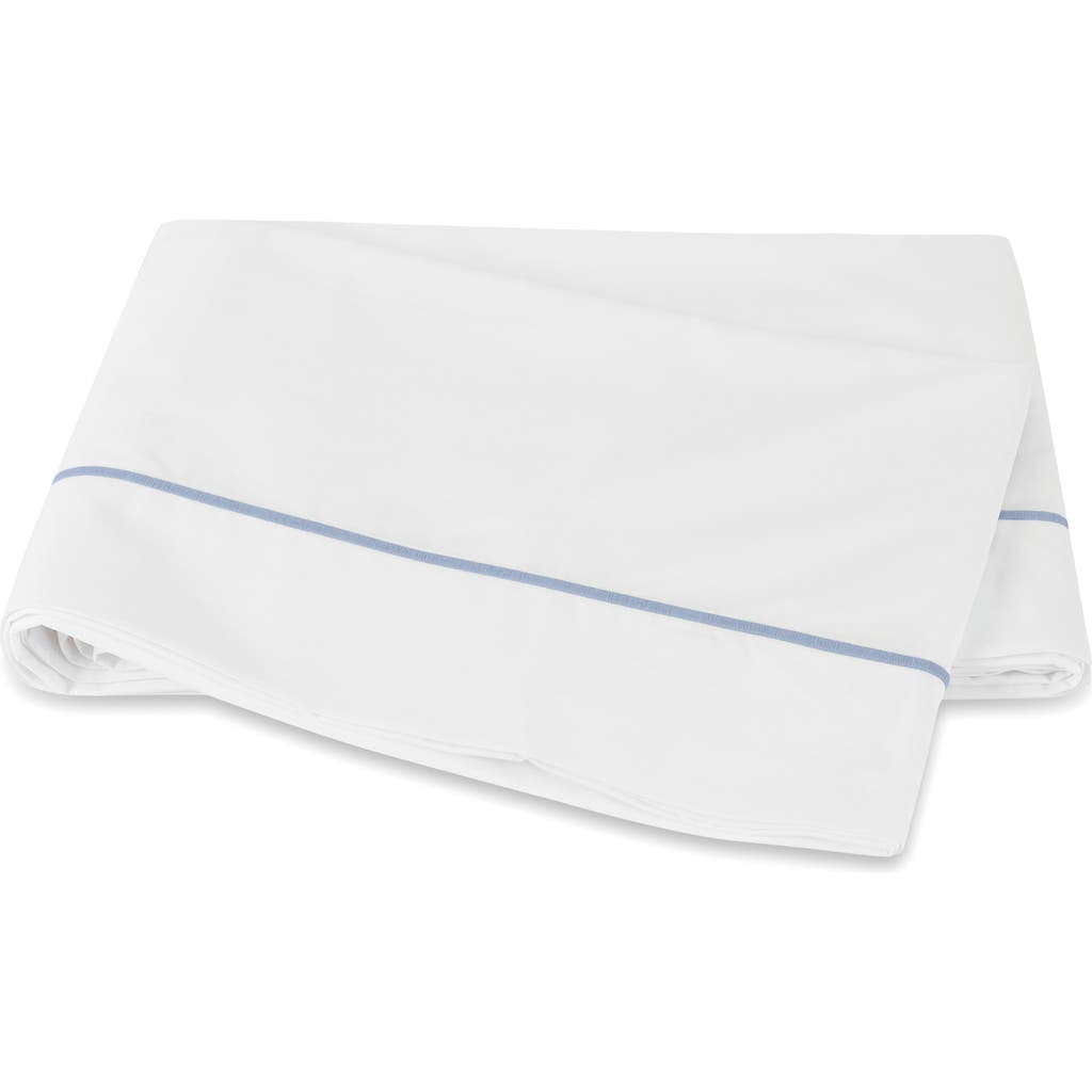 Matouk Bergamo 500 Thread Count Cotton Percale Flat Sheet In White
