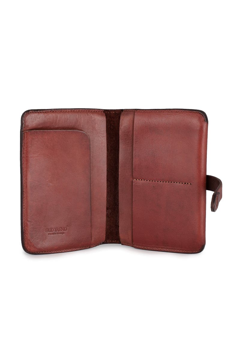Leeds Genuine Leather Bifold Passport Holder, Alternate, color, Brown