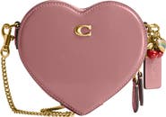 COACH Spazzolato Leather Heart Crossbody Bag