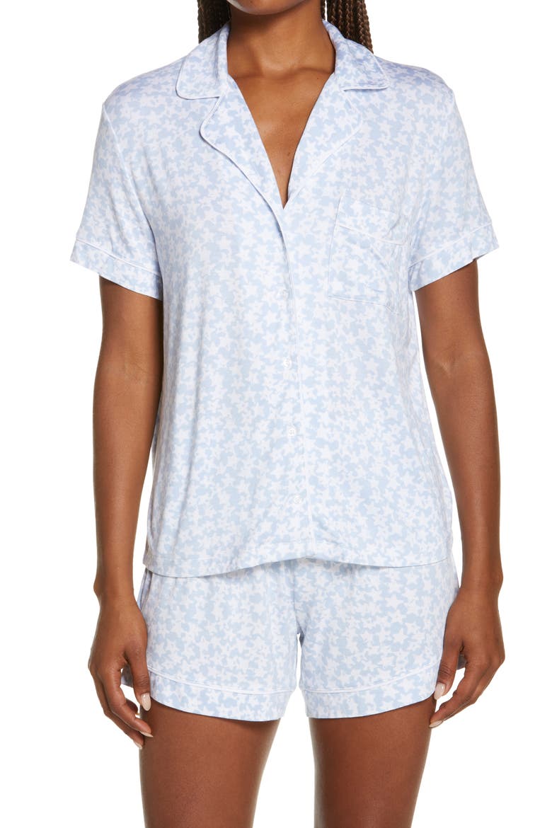 Nessa Print Short Pajamas, Main, color, SKY STARS