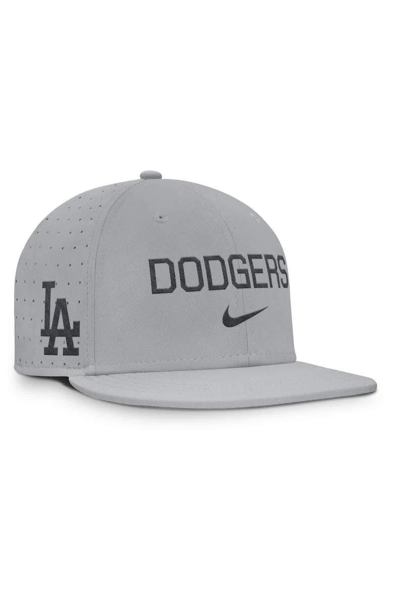 Nike Men's Nike Gray Los Angeles Dodgers True Performance Fitted Hat, Alternate, color, 