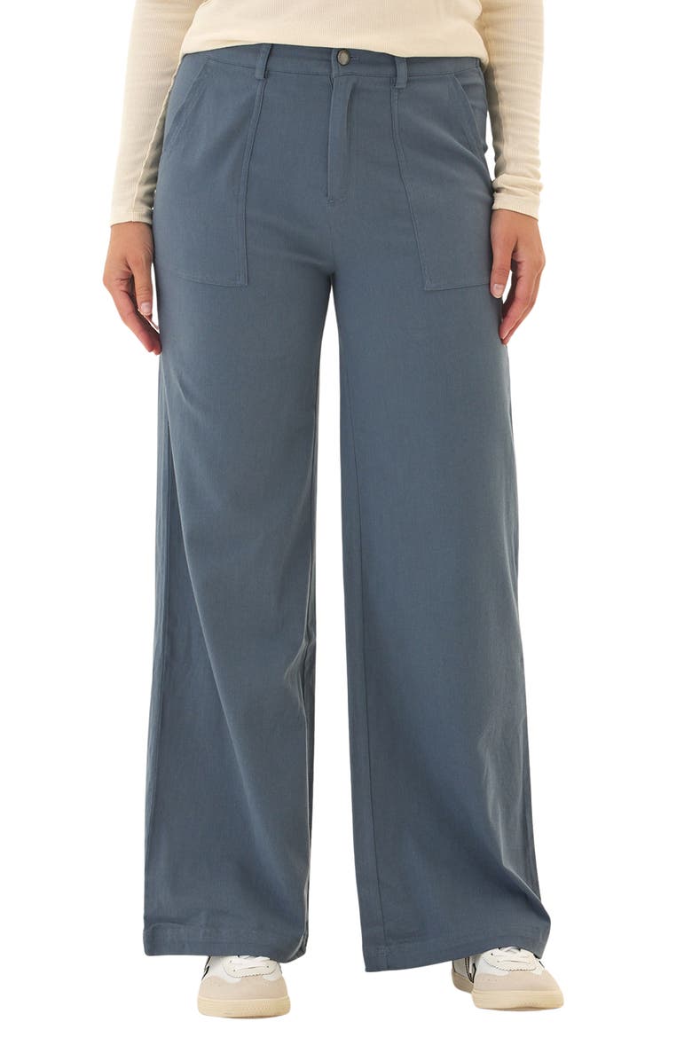 Threads 4 Thought Pamela Stretch Twill Wide Leg Pants, Main, color, Raindrop