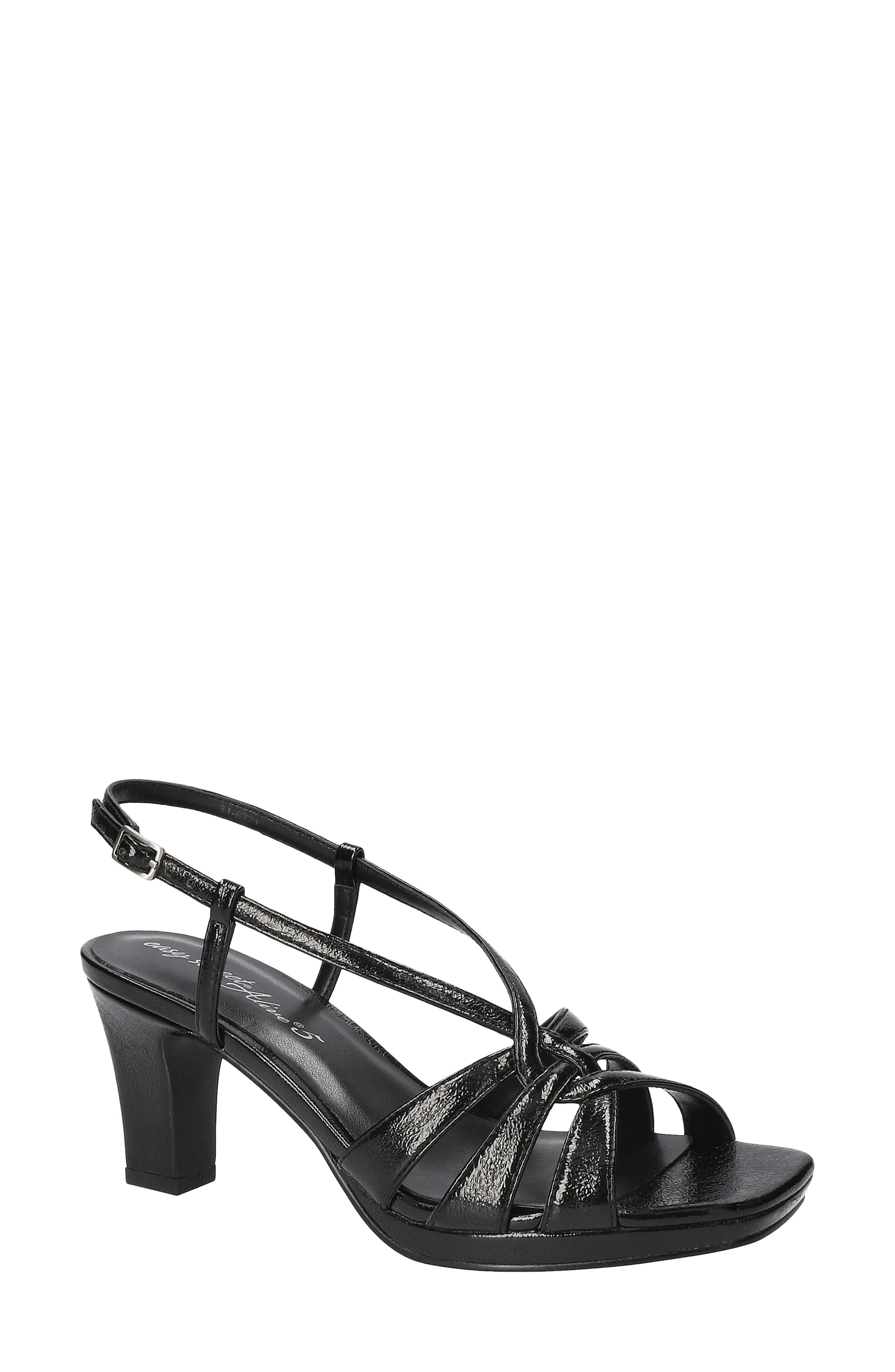 EASY STREET Valorie Slingback Platform Sandal, Main, color, Black Crinkled