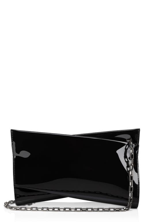 Christian Louboutin Small Loubitwist Patent Leather Clutch In Black