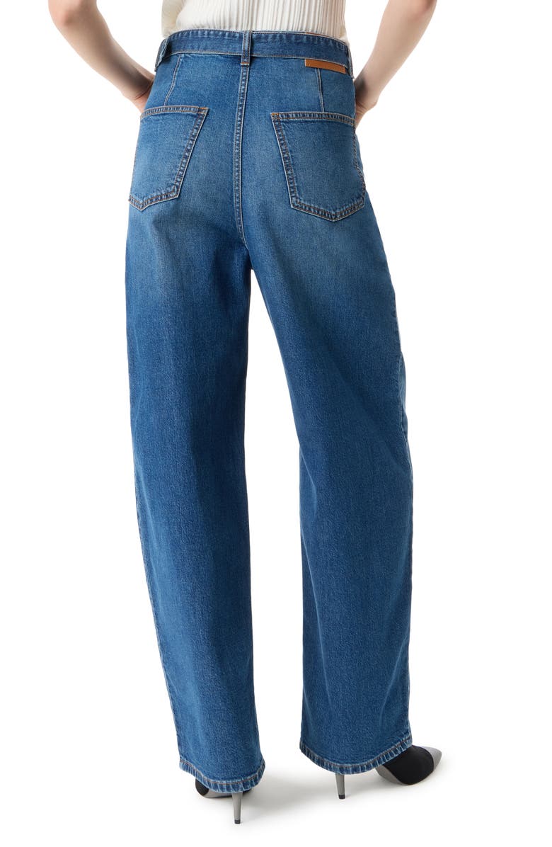 Robert Rodriguez Relaxed Belted Barrel Leg Jeans, Alternate, color, Waterfall