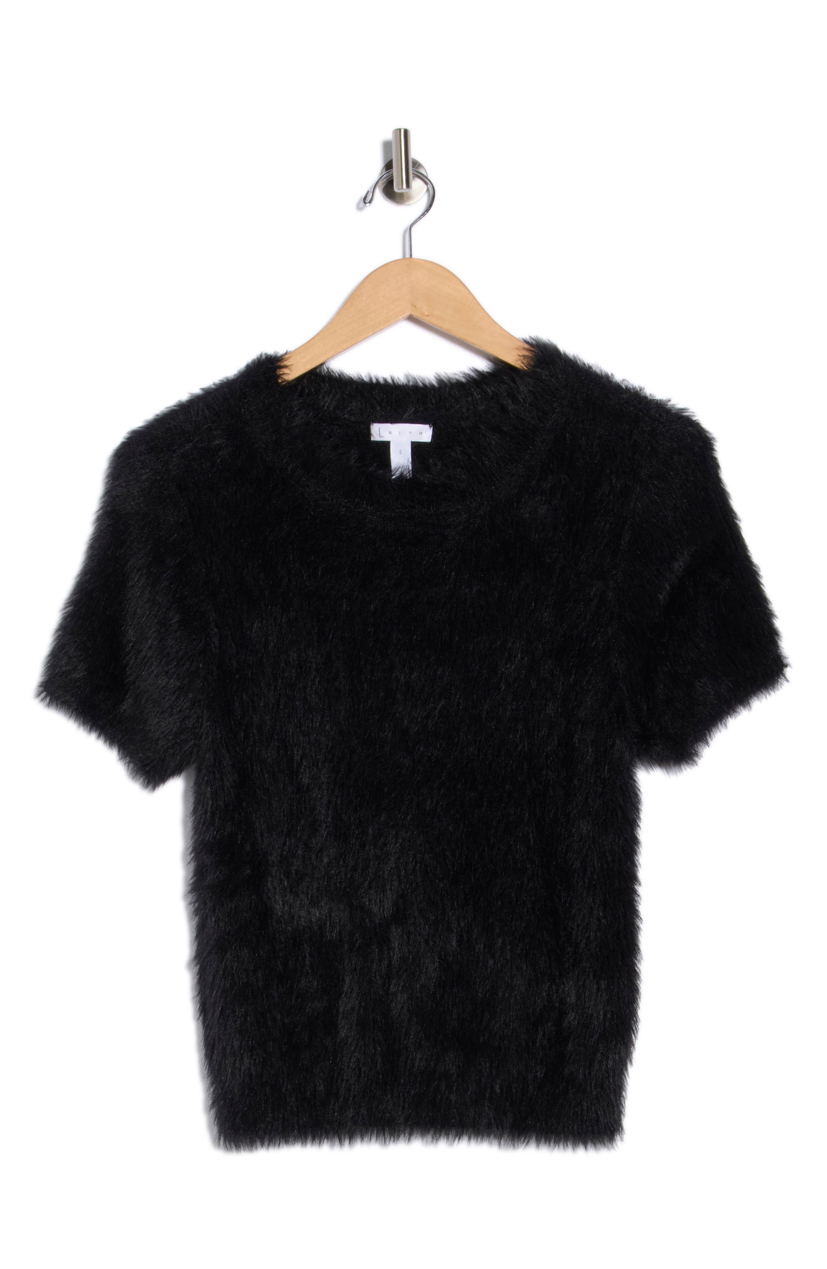 Eyelash Knit Short Sleeve Sweater