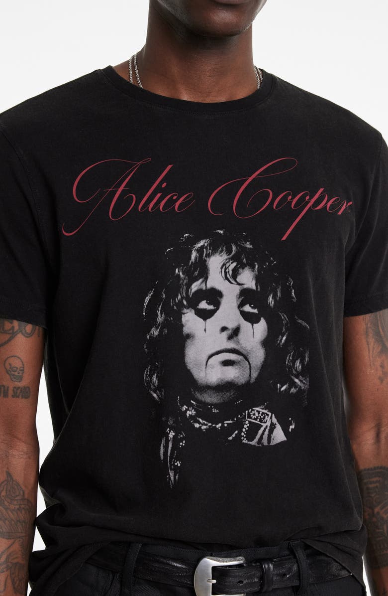 John Varvatos Alice Cooper Cotton Graphic T-Shirt, Alternate, color, Black