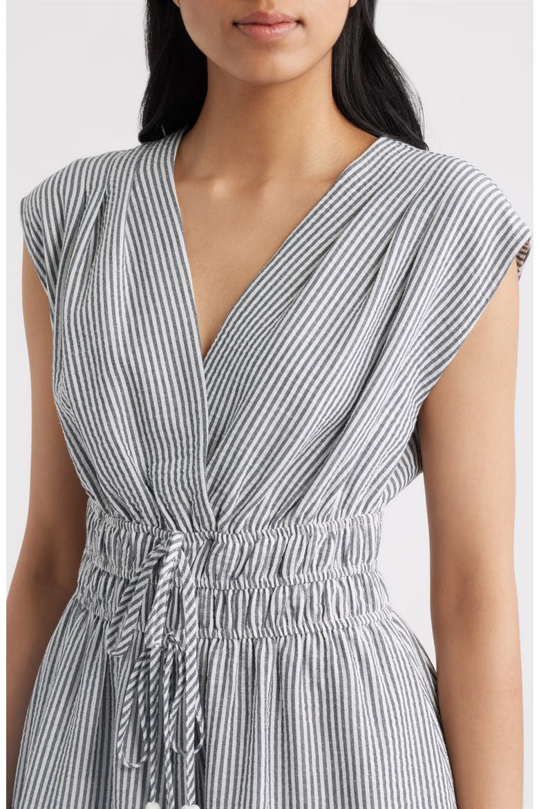Tiered Stripe Seersucker Dress, Alternate, color, WHITE MULTI