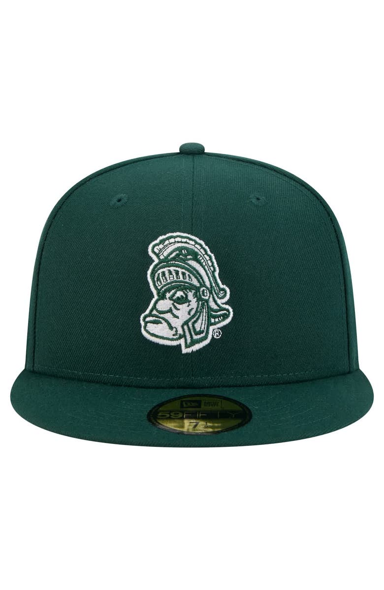 New Era Men's New Era Green Michigan State Spartans Vault 59FIFTY Fitted Hat, Alternate, color,
