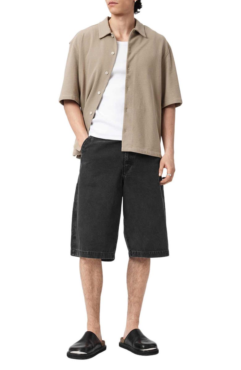 AllSaints Jackson Denim shorts, Alternate, color, Tanner Black