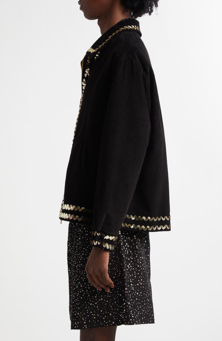 Bode Bandstand Cotton Corduroy Jacket, Alternate, color, Black Multi