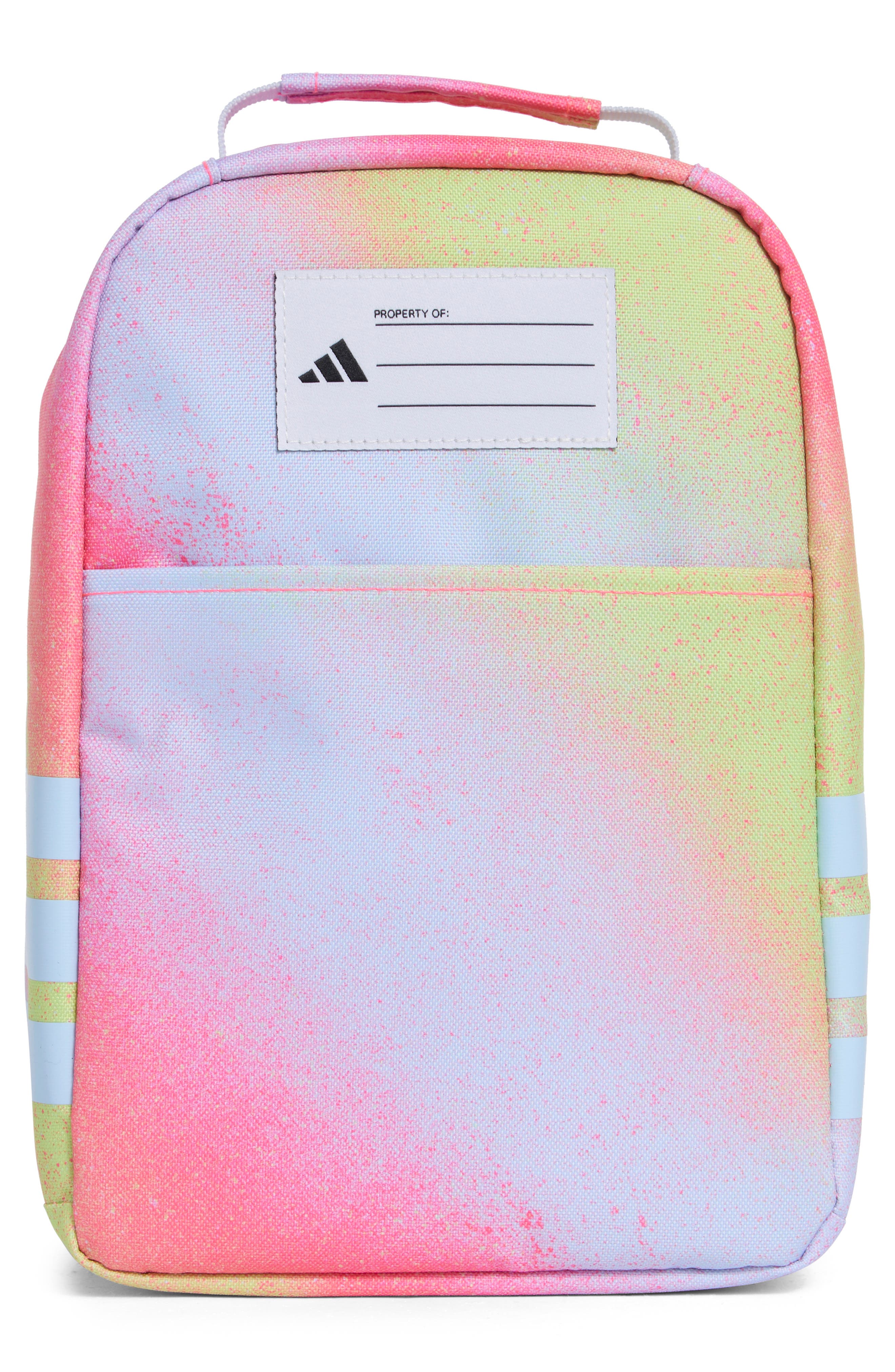 adidas Santiago 4 Lunch Bag, Alternate, color, Spray Gradient Lime/ Blue
