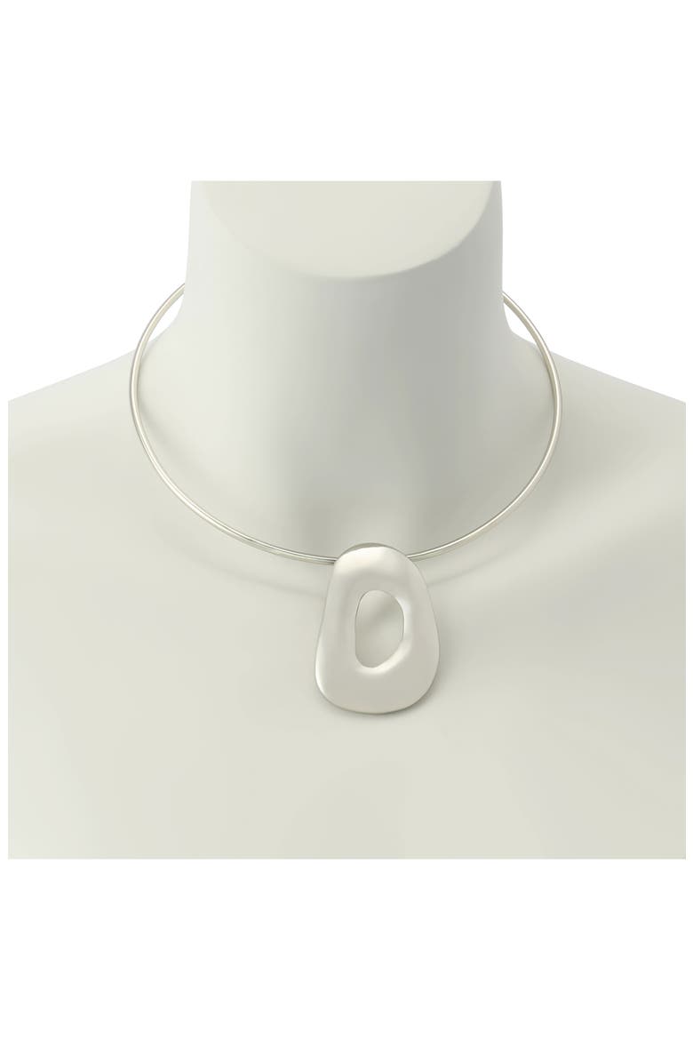 Sculptural Pendant Necklace, Alternate, color, RHODIUM