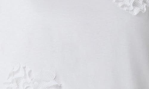 Shop Akris Punto Mesh Carnation Appliqué Cotton T-shirt In Cream