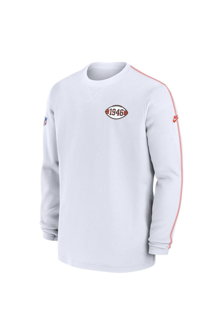 Men's Nike White Cleveland Browns Alternate Logo Coach Long Sleeve Top, Alternate, color, White
