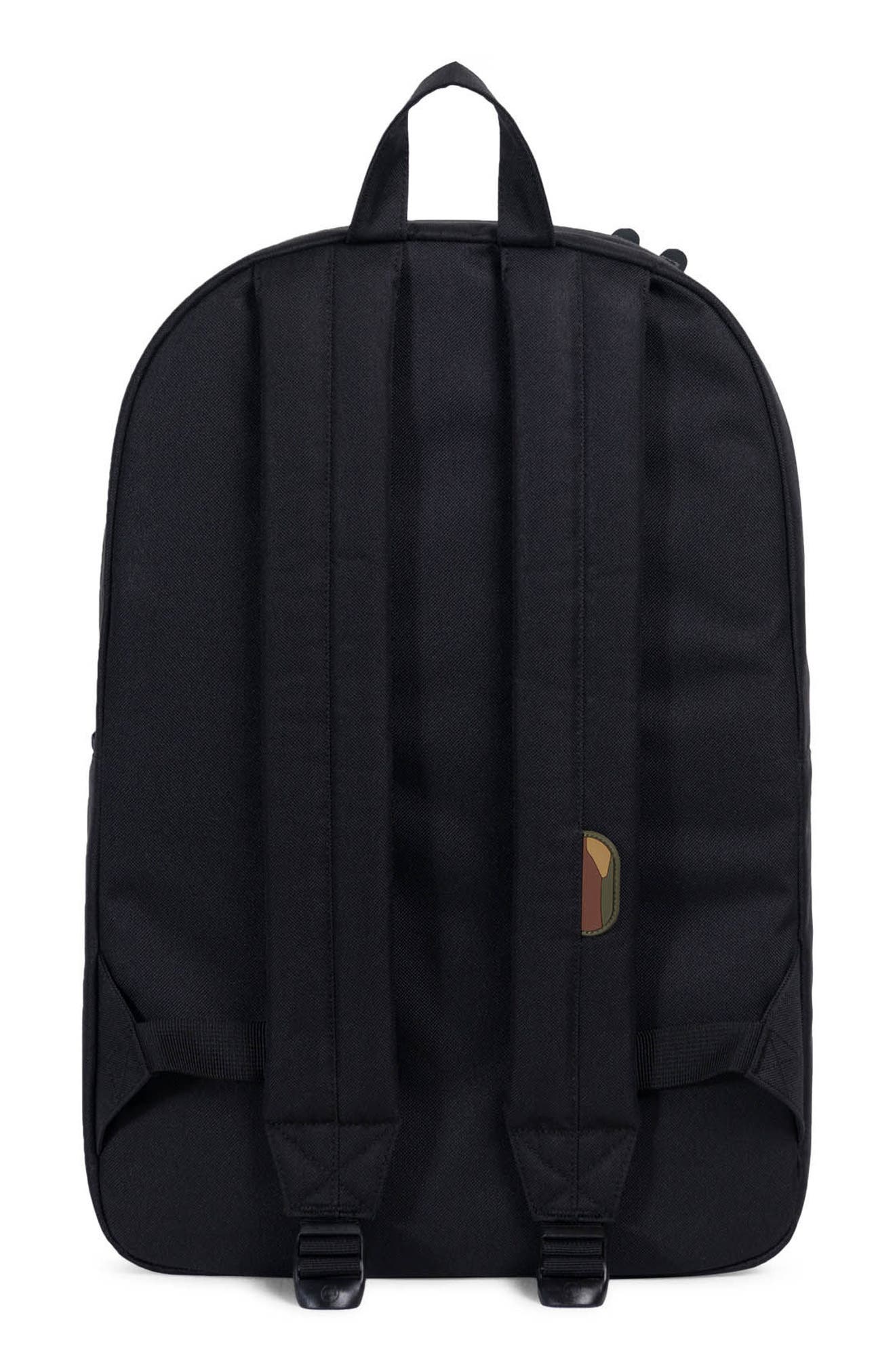 Heritage Backpack, Alternate, color, BLACK/ WOODLAND CAMO