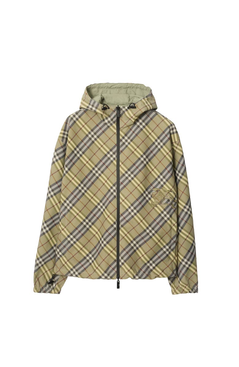Burberry Reversible Check Hooded Jacket, Alternate, color, Glade Green