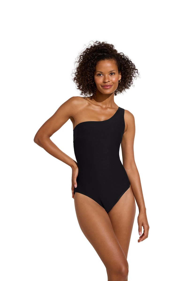 STYLEST DreamSculpt One Shoulder Suit, Alternate, color, Caviar