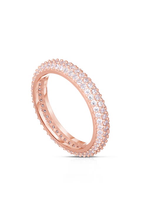 Pavé Cubic Zirconia Eternity Band Ring