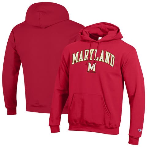 Men's Champion  Red Maryland Terrapins Arch Over Logo Pullover Hoodie
