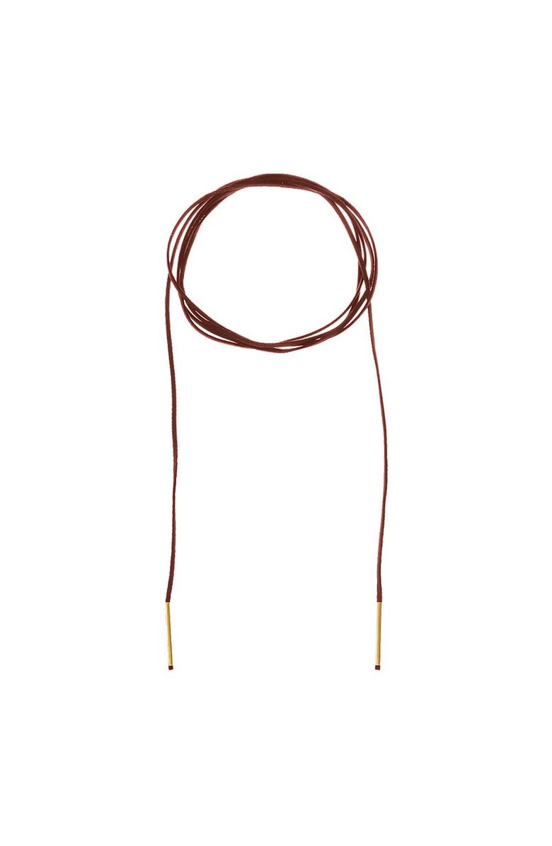 BY ADINA EDEN Colored Suede Long Wrap Rope Necklace, Main, color, Dark Brown