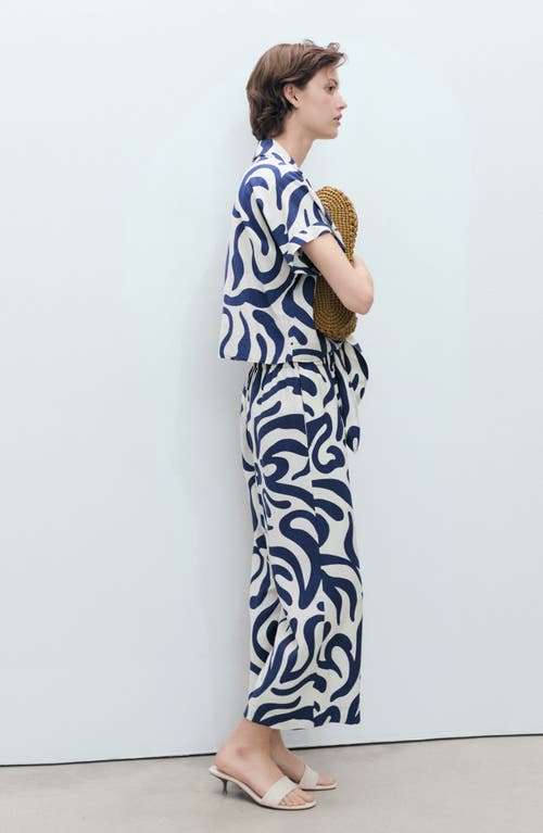Mango Print Crop Wide Leg Pants