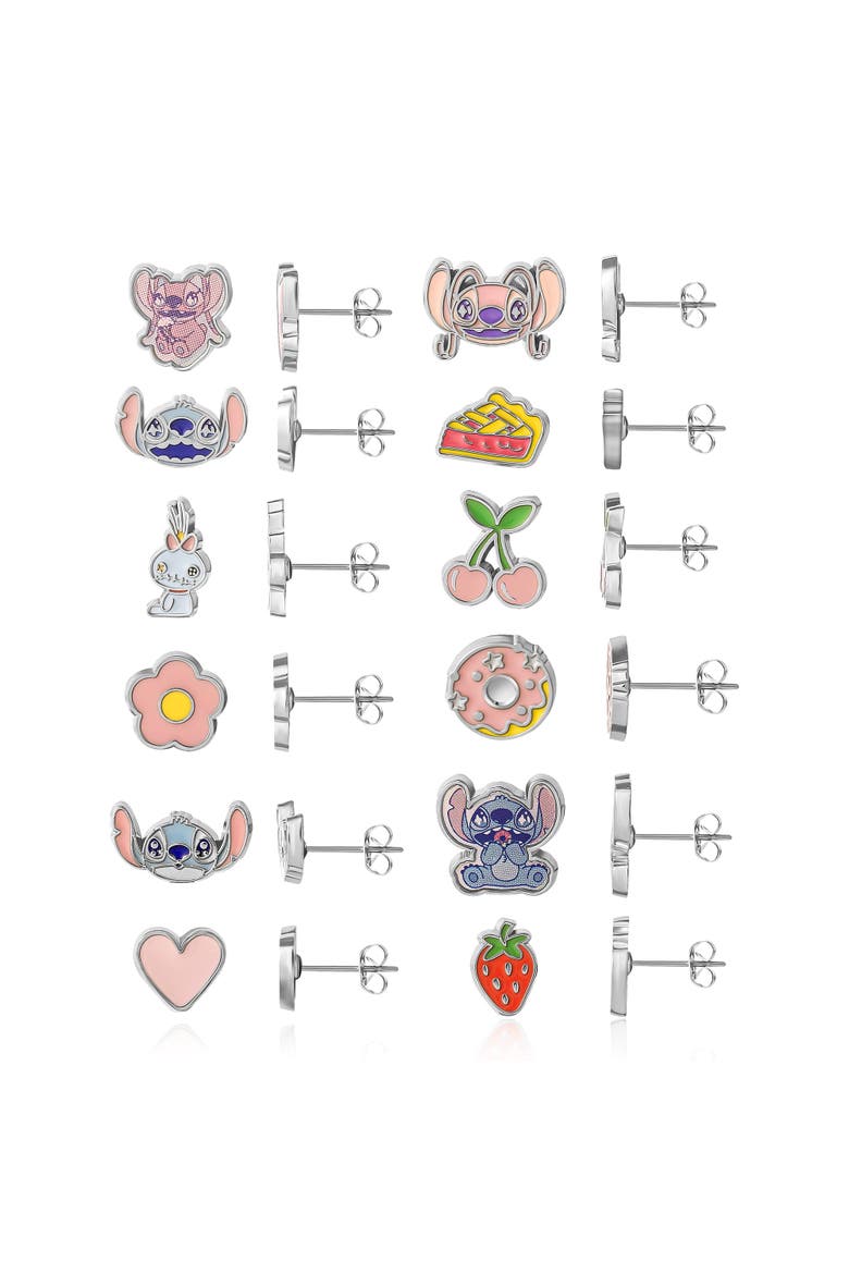 Lilo and Stitch 12 Pairs Earring Set, Main, color, pink, blue
