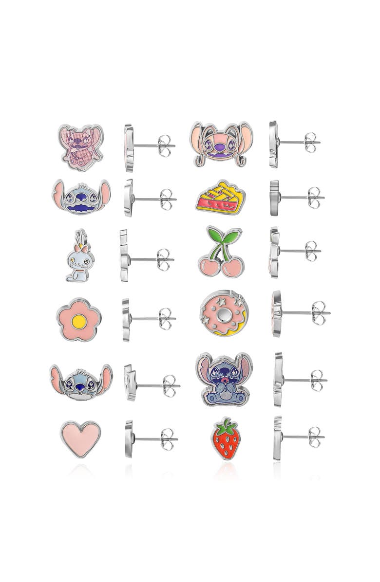 Disney Lilo and Stitch 12 Pairs Earring Set, Main, color, Pink, Blue