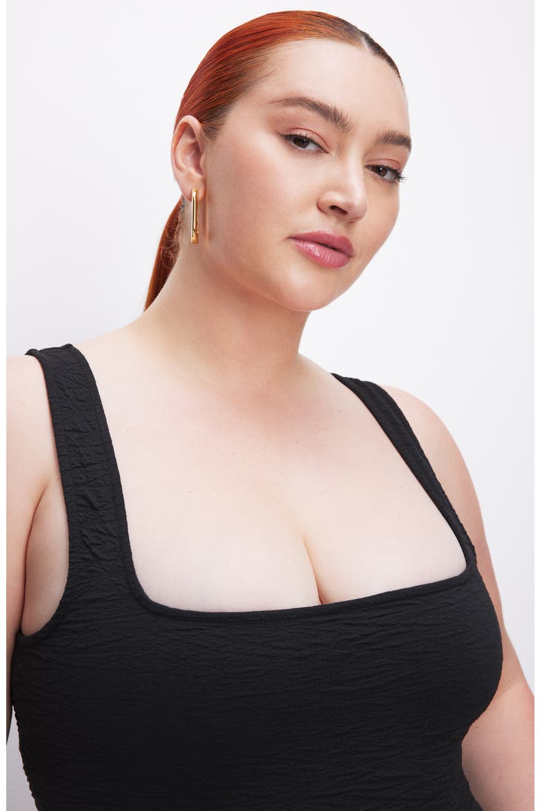 Textured Scrunchie Midi Dress, Alternate, color, BLACK001