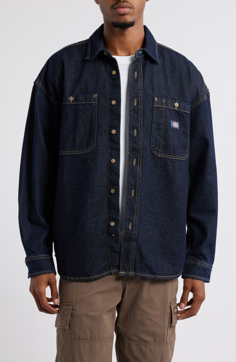 Dickies Houston Denim Button-Up Shirt, Main, color, 