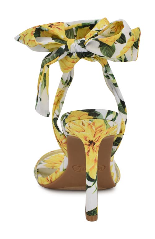 Nine West Kobs Ankle Tie Sandal In Yellow Multi