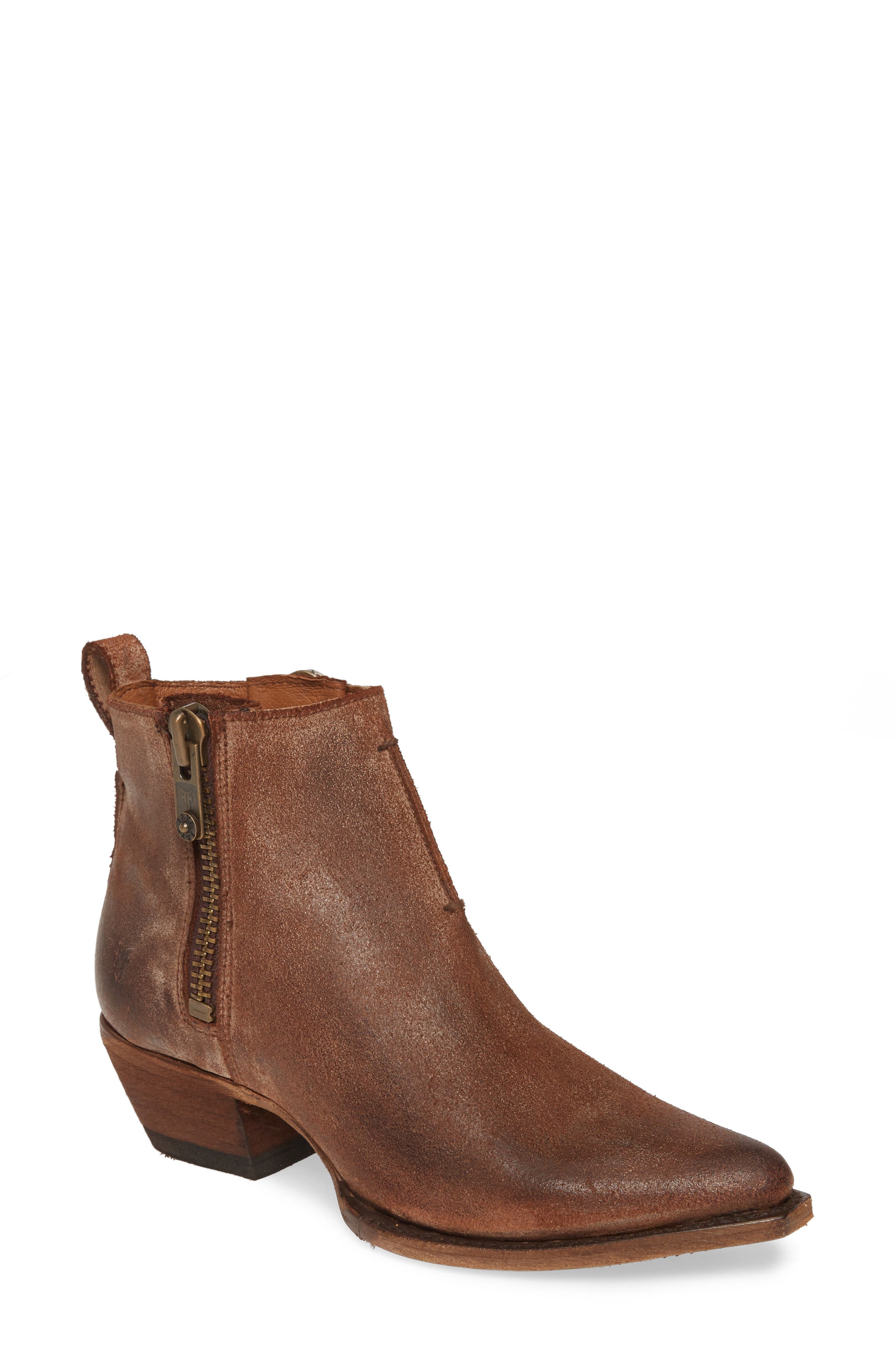 Sacha Moto Short Bootie, Main, color, CHOCOLATE