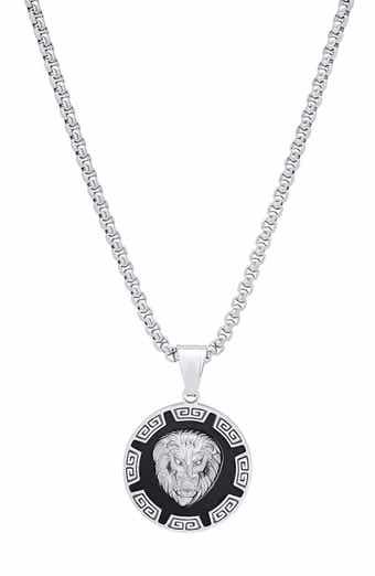 Men's Lion Medallion Pendant Necklace