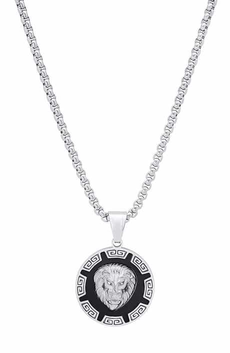 Men's Lion Medallion Pendant Necklace