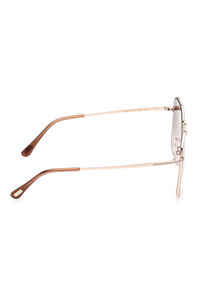 59mm Square Sunglasses, Alternate, color, SHINY ROSE GOLD / BROWN