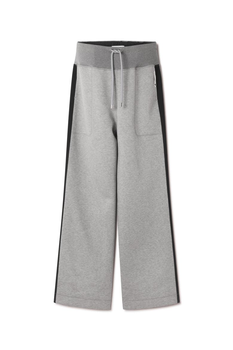 Wide Jogging Suit In Double-Faced Jersey, Alternate, color, Light Grey/Black