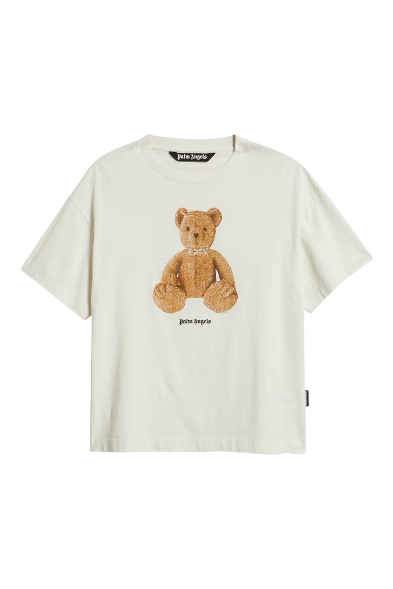 Bear Regular Fit Cotton Graphic T-Shirt, Alternate, color, OFF WHITE BROWN