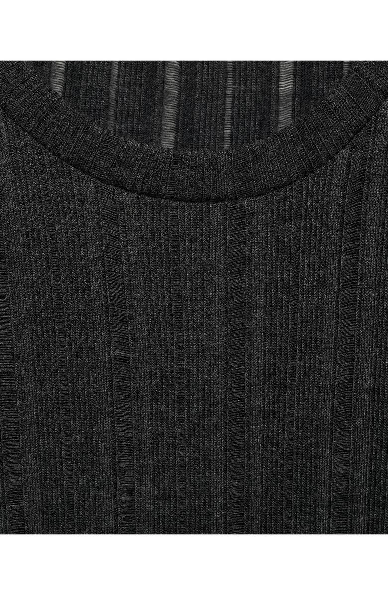 MANGO Elbow Sleeve Rib Knit Top, Alternate, color, 