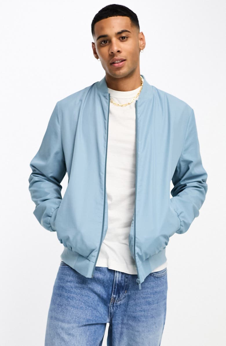 ASOS DESIGN Zip Bomber Jacket, Main, color,